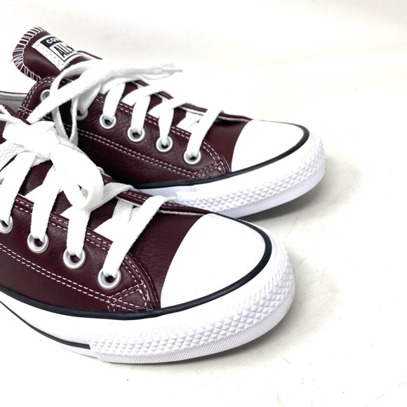 Converse Ctas OX Low Leather Skate Shoes Bordeaux Women Sneakers Casual A07877C - Picture 4 of 11